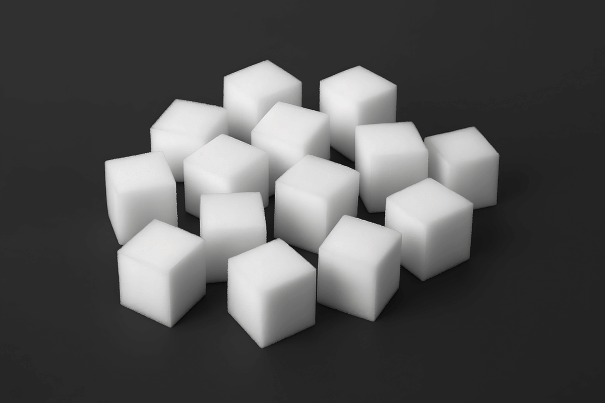 PVA cube sponge biocarrier — 10×10×10 mm, open-cell PVA